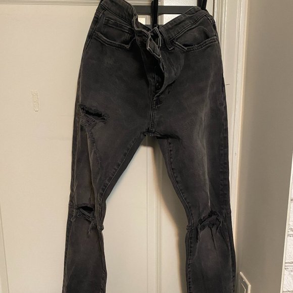Forever 21 Ripped Jeans in Black & Grey Wash - Picture 1 of 2